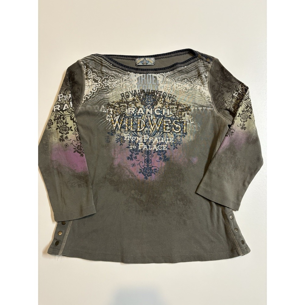 Women's Y2K Vanilla Sugar 3/4 Long Sleeve Shirt SZ M Wild West